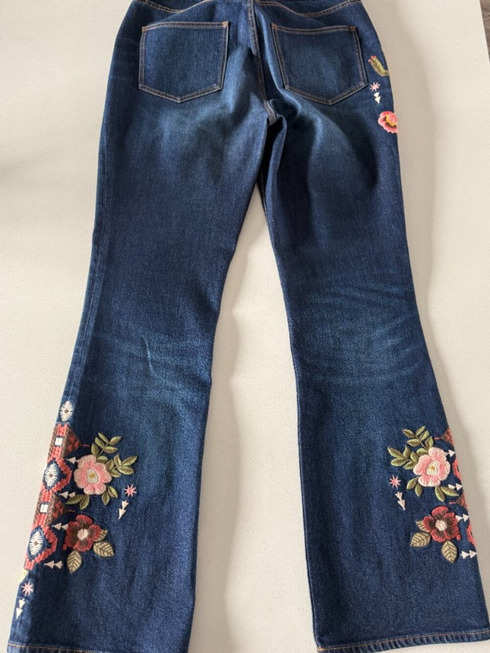 Johnny Was The Boot Jean Embroidered High Rise Jeans, Size 30 - Picture 10 of 14